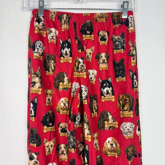 Nick & Nora Flannel Dog Breeds Milk Bone Pajama Set Red Kid's Size Large 10/12 - Picture 10 of 16